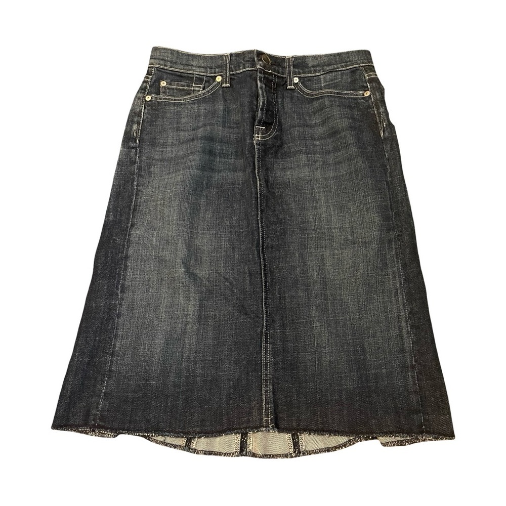 7 for all mankind  vintage denim 5 pocket skirt  teepee stud design in back. 27